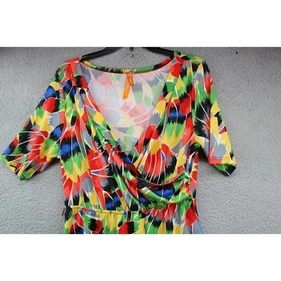 Magic Bold Flowy Maxi Dress-Size Large-V-Neck - Picture 2 of 11